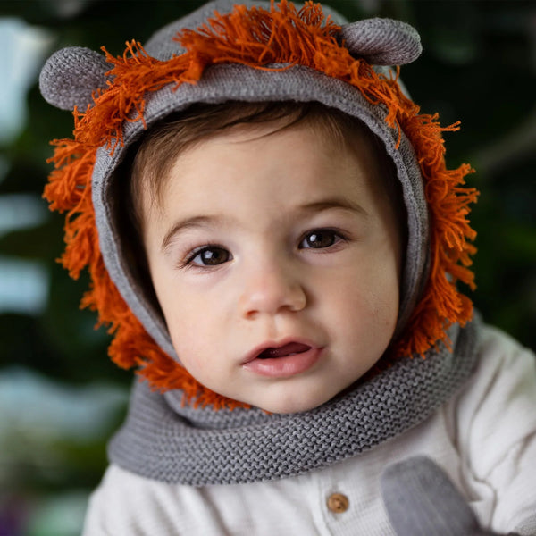 ZOOCCHINI: Baby Toddler Knit Balaclava Hat - Leo The Lion - 12-24 months