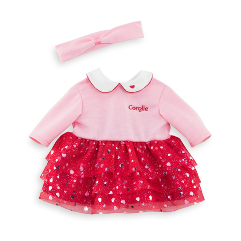 Corolle: 12" Doll Outfit: Heart Petals Dress and Headband Set - Ages 18mths+