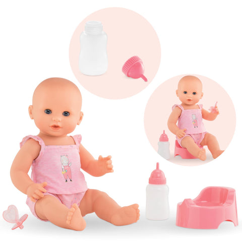 Corolle: Emma Drink-and-Wet Bath Baby 14" Doll - Ages 2+