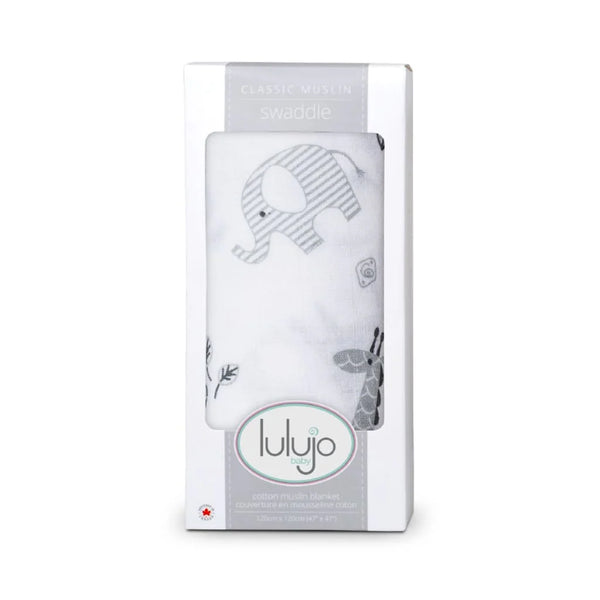 Lulujo Cotton Muslin Swaddle XL Blanket 47" x 47" - Afrique