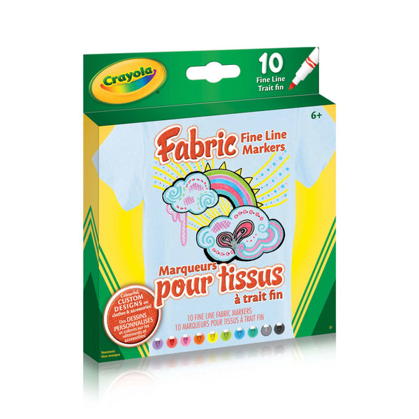 Crayola - 10 Fabric Fine Line Markers