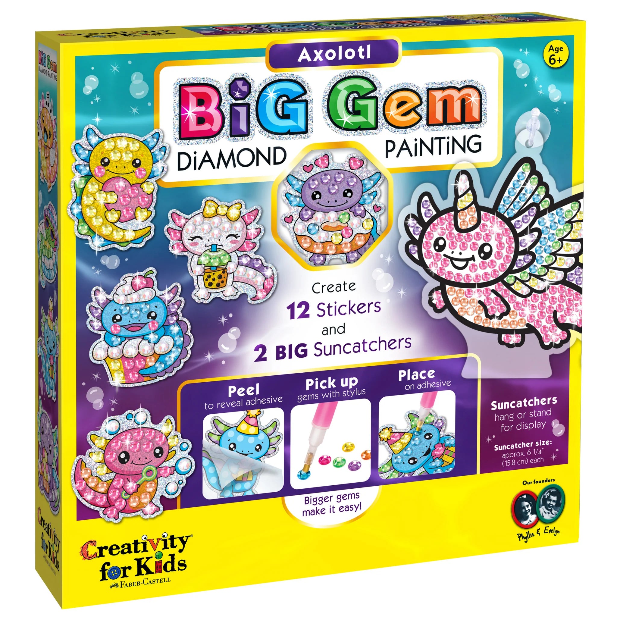 Creativity for Kids: Big Gem Diamond Painting Axolotl - Ages 6+