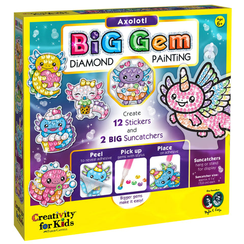 Creativity for Kids: Big Gem Diamond Painting Axolotl - Ages 6+