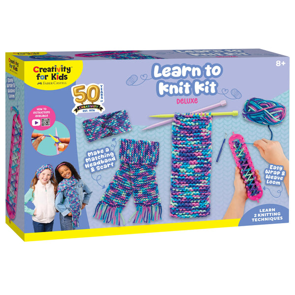 Creativity for Kids Learn To Knit Kit Deluxe