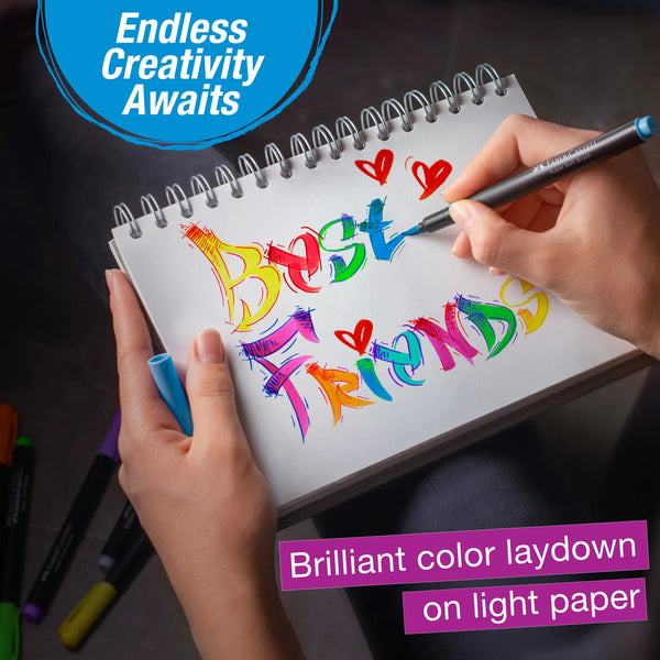 FC: Black Edition 20 Felt Tip Soft Brush Markers - Ages 13+