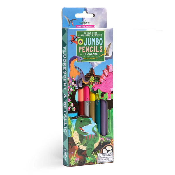 6 Jumbo Pencils: Dinosaur - Ages 3+