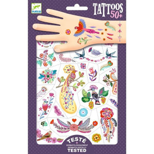 Djeco: Temporary Tattoos / Bright Birds - Ages 3+