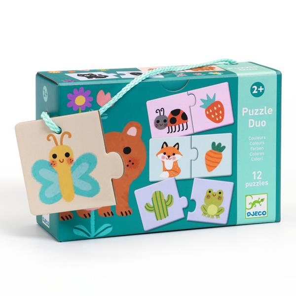 Djeco: Puzzle Duo / Colours / 2pc x 12 - Ages 2+