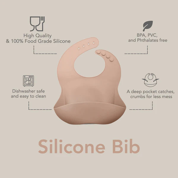 Noüka: Silicone Bib - Soft Blush - Ages 6mths+