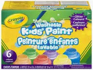 Crayola Washable Glitter Project Paint - 6 colours