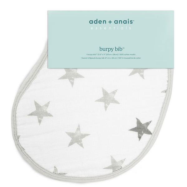 Aden + Anais: Burpy Bib Cotton Muslin - Dusty Stars - Age 0+