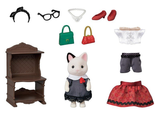 Town:Fashion Playset Girl Series Tuxedo Cat - Calico Critters Ages 3+
