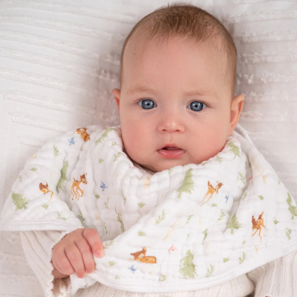Aden + Anais: Essentials cotton muslin Burpy - Disney + Friends -Bambi Forest- Age 0+