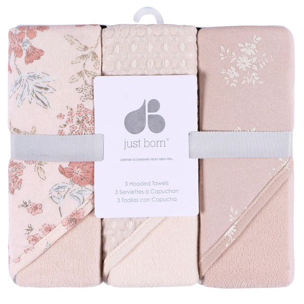 3-Pack Hooded Towel - Pink