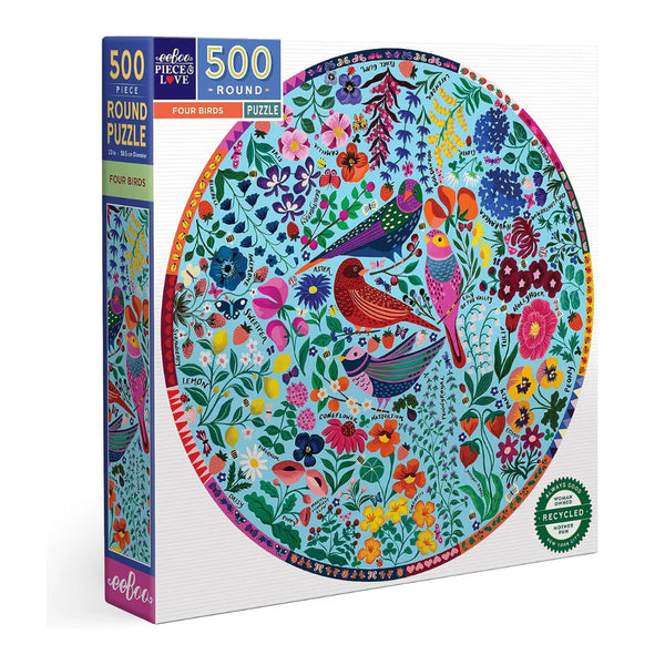 500 Piece Puzzle: Four Birds Round - Ages 9+