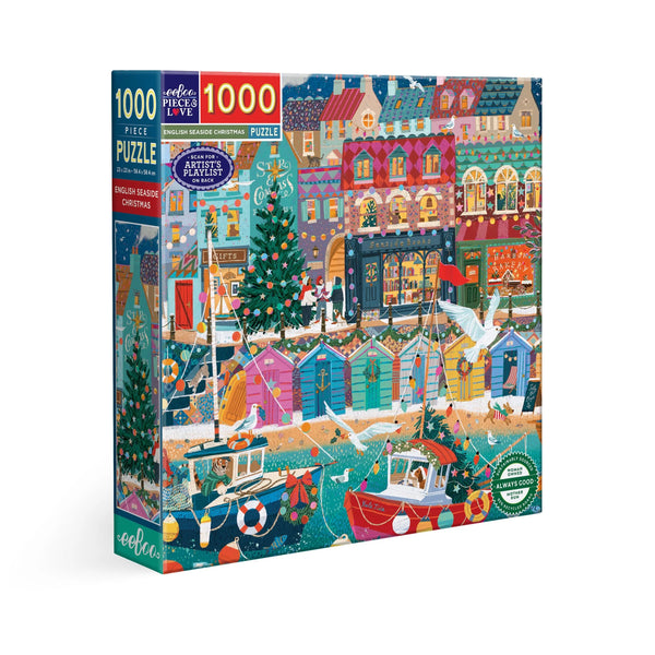 eeBoo 1000 Piece Puzzle - English Seaside Christmas