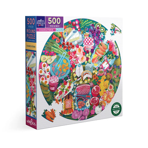 500 Piece Puzzle: Charcuterie (Round Puzzle) - Ages 9+