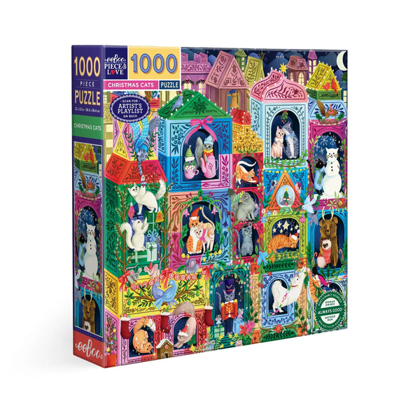 eeBoo 1000 Piece Puzzle - Christmas Cats