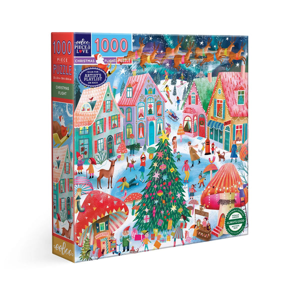eeBoo 1000 Piece Puzzle - Christmas Flight