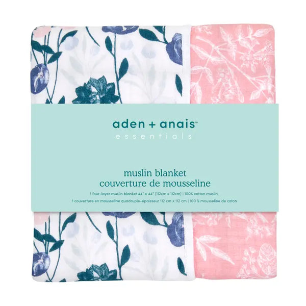 Aden + Anais: Muslin Blanket - Flowers Bloom-English Garden - Age 0+
