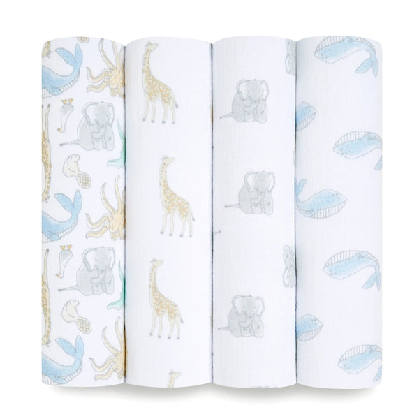 Aden + Anais: Essential Classic Swaddle Blanket - Natural History - 4-Pk - Age 0+