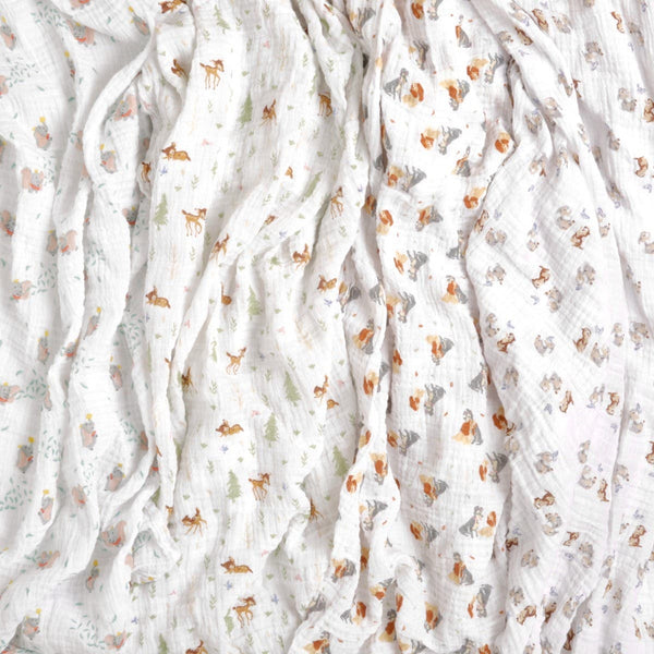 Aden + Anais: Essentials cotton muslin swaddle blanket - Disney + Friends- 4pk - Age 0+