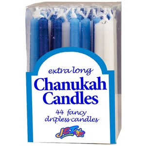 Extra Long Chanukah Candles: Blue and White