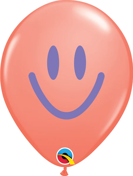 11" Latex Balloon: Smile Face - Multiple Colours Available