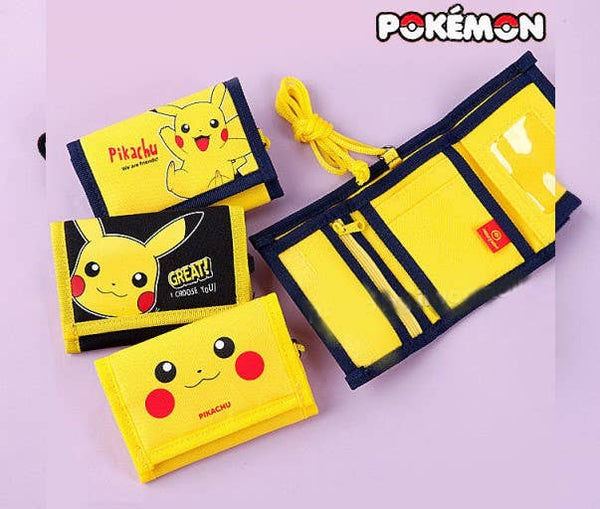 Pokémon Pikachu Velcro Neck Wallet –  Tri-Fold ID Wallet