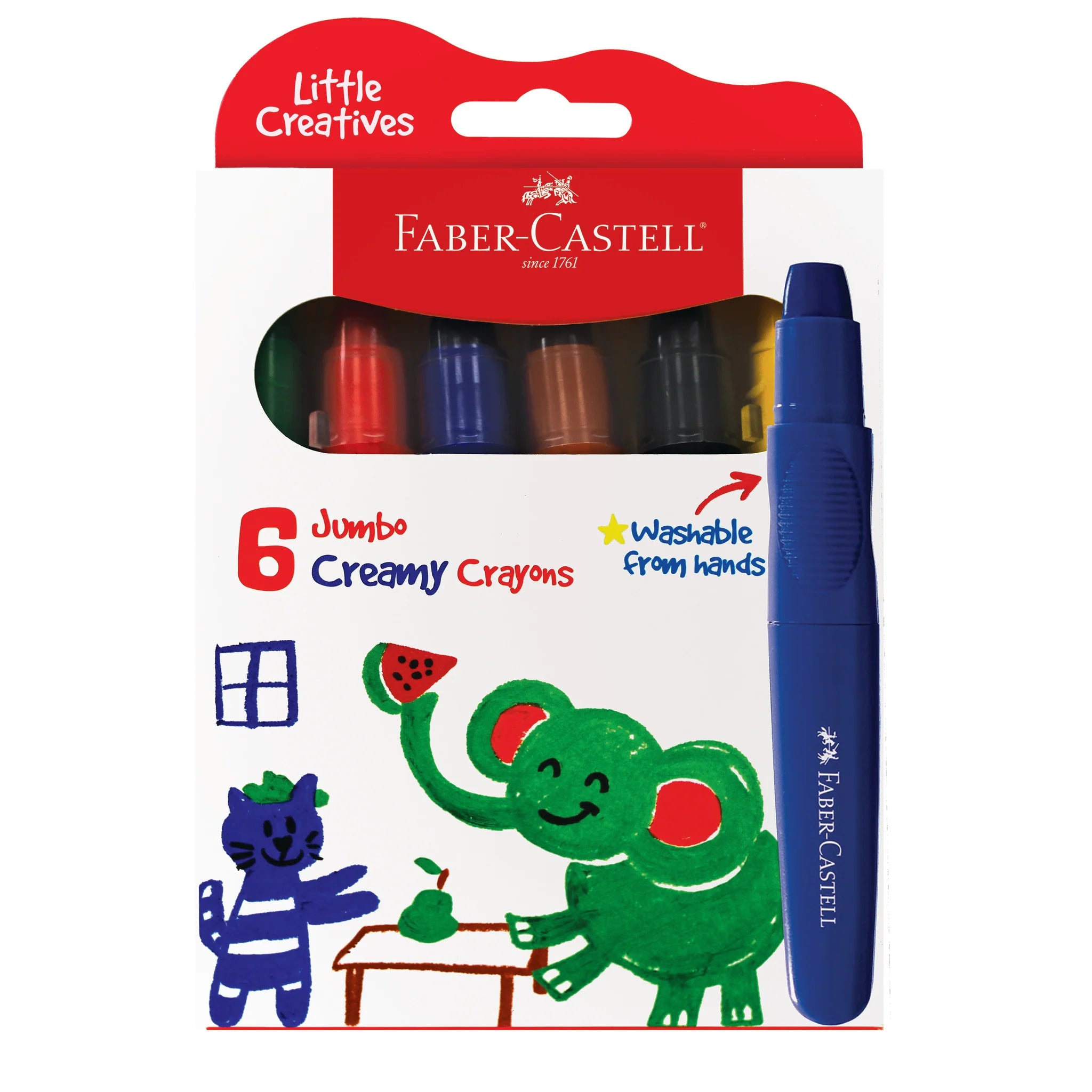 FC: Little Creatives 6 Jumbo Creamy Crayons - Ages 3+