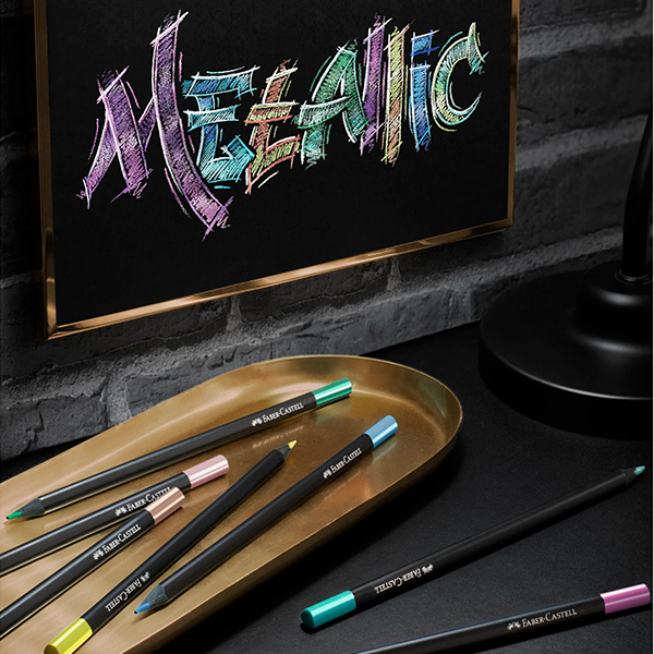 FC: Black Edition 12 Coloured Pencils - Metallic - Ages 13+