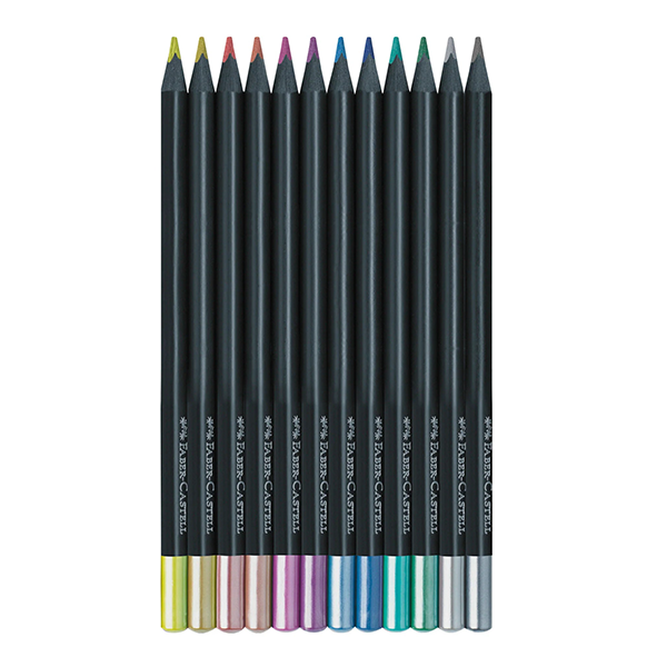 FC: Black Edition 12 Coloured Pencils - Metallic - Ages 13+