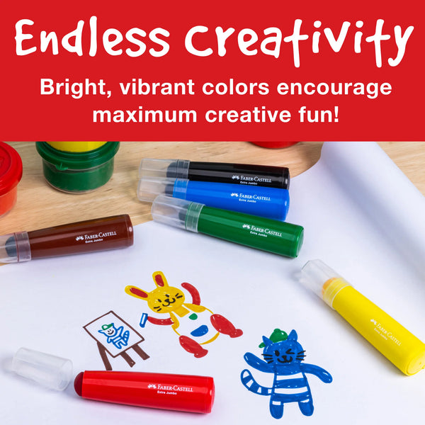 FC: Little Creatives 6 Extra Jumbo Ultra Washable Markers - Ages 3+