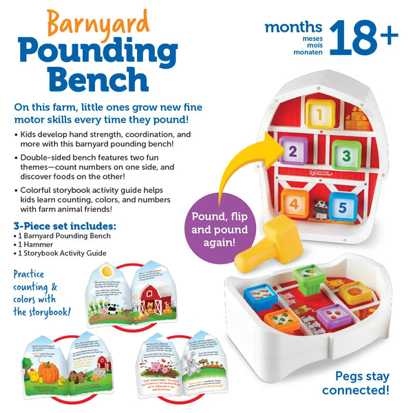 LR: Barnyard Pounding Bench - Ages 18mths+
