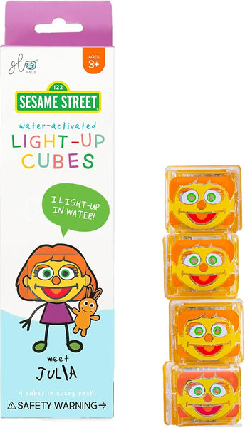 Glo Pals Water-activated Light-up Bath Cubes 4 Pack - Orange Julia