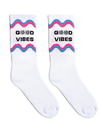 Classic Crew Socks: Good Vibes - One Size Fits Most