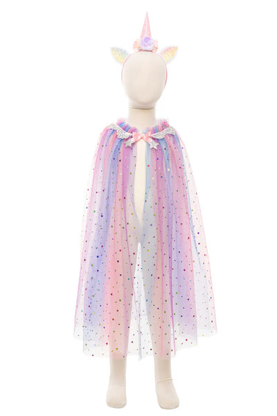 GP: Rainbow Unicorn Cape and Headband Set - Size 4/6