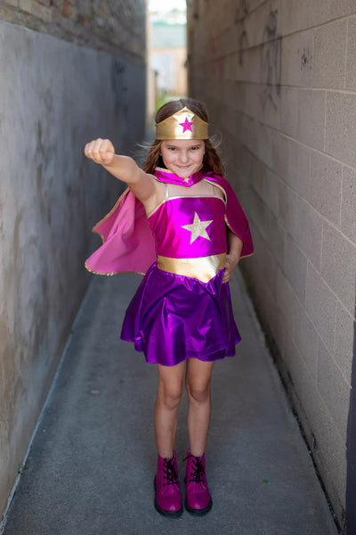 GP: Superhero Star Dress, Cape & Headpiece - Size 5-6