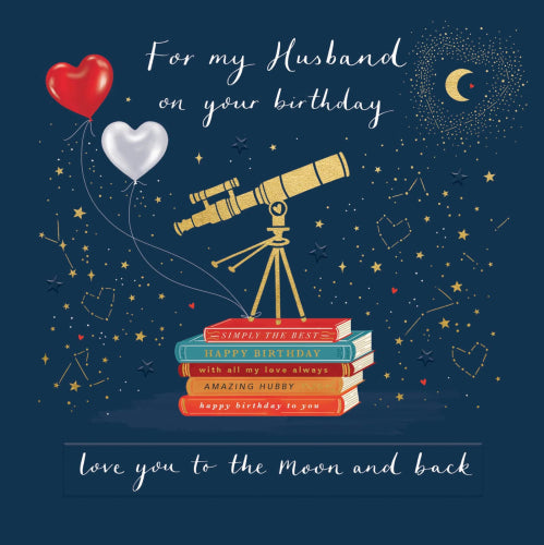 GC: Moon and Back Husband - Birthday Card