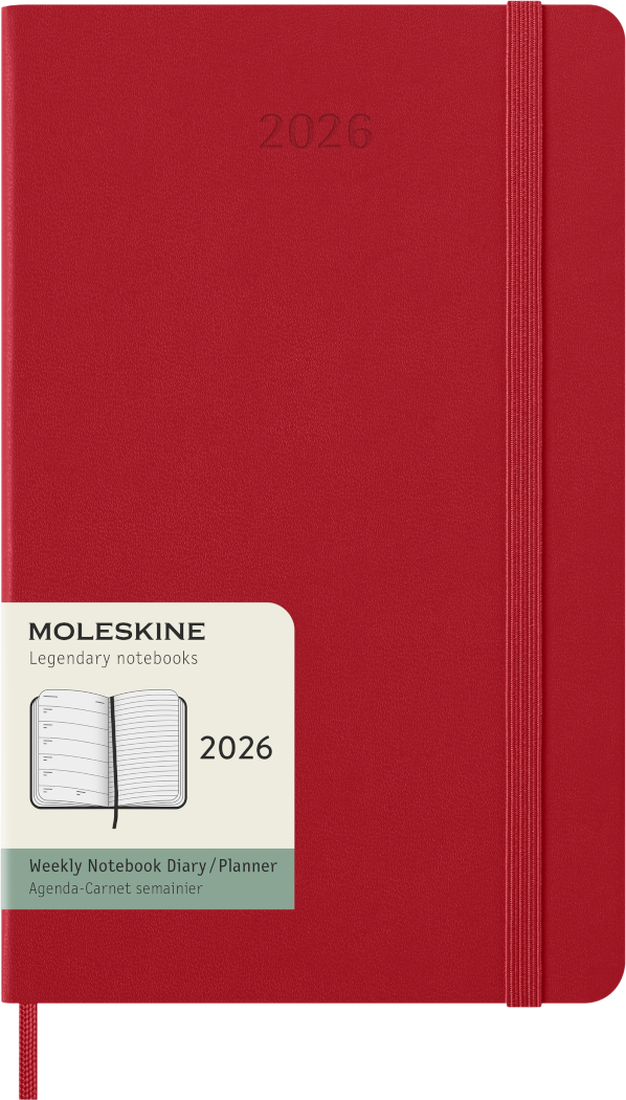 Moleskin: Classic Weekly Diary/Planner 2026 Large Hardcover Scarlett Red