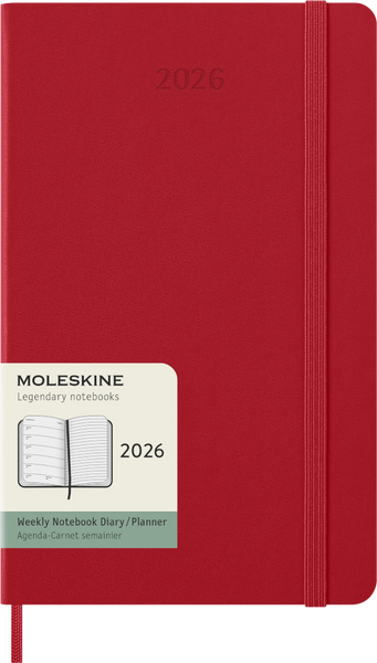 Moleskin: Classic Weekly Diary/Planner 2026 Large Hardcover Scarlett Red