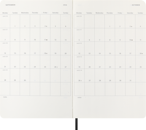 Moleskin: Classic Weekly Diary/Planner 2026 Large Softcover Black