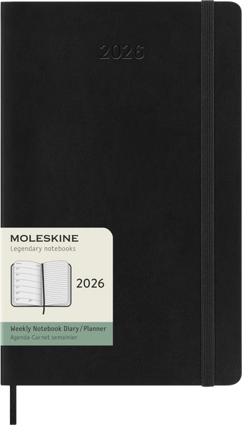 Moleskin: Classic Weekly Diary/Planner 2026 Large Softcover Black