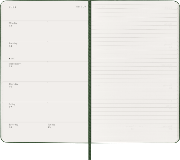 Moleskin: Classic Weekly Diary/Planner 2026 Large Hardcover Myrtle Green