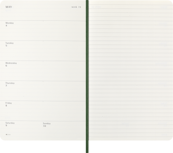 Moleskin: Classic Weekly Diary/Planner 2026 Large Softcover Myrtle Green