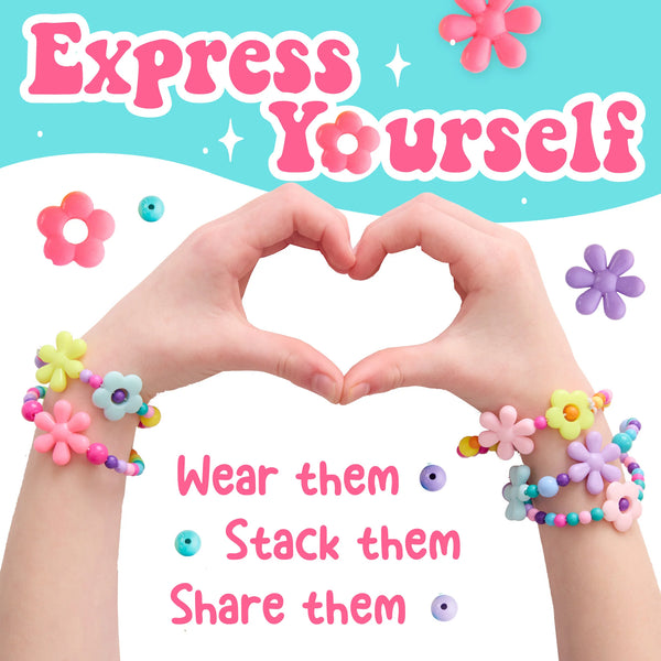 Creativity For Kids: Mini Kit Beaded Flower Bracelets - Ages 6+