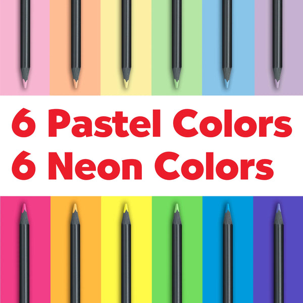 FC: Black Edition 12 Coloured Pencils - Neon & Pastel - Ages 13+