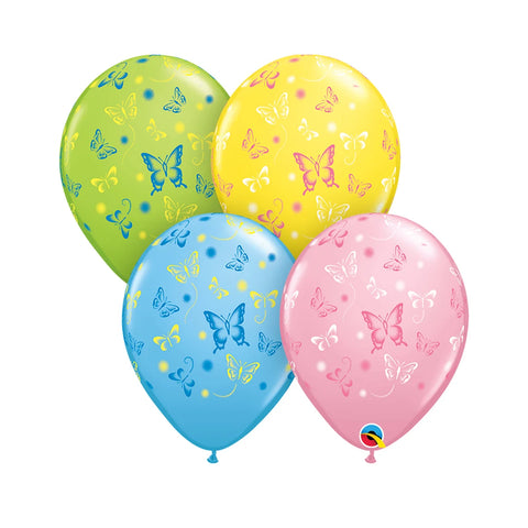 11" Latex Balloon: Butterflies