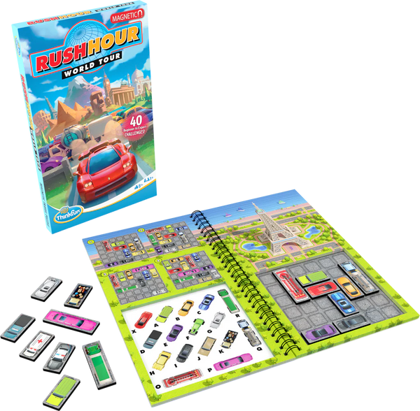 Think Fun: Rush Hour World Tour: Magnetic Travel Game - Ages 8+