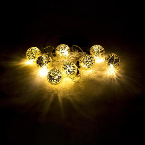 Deco Lite: 8 LED Gold Mercury String Lights - Ages 5+